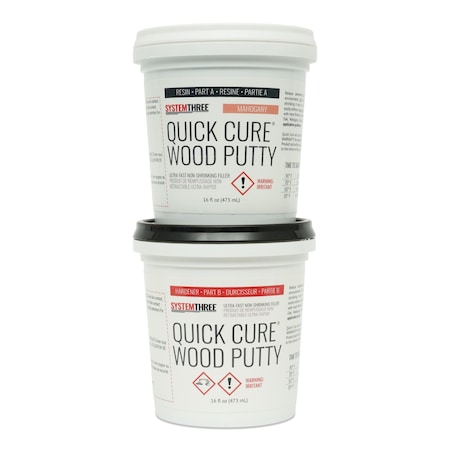 System Three Resins Quick Cure Putty, Mahogany, Quart Kit 1024K16